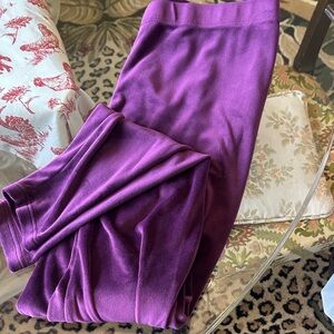 Serra Maroon Velour Leggings